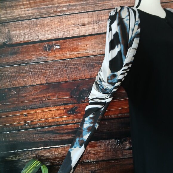 Raza Designs Vintage 80s Gown XL Unique Rare Maxi Dress Long Wing Sleeve US Made - Picture 8 of 10